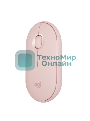 Мышь беспроводная Logitech Pebble M350 розовый, 1000 dpi, радиоканал, Bluetooth, USB, кнопки - 3