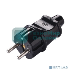 Вилка прямая с заземлением Makel черная