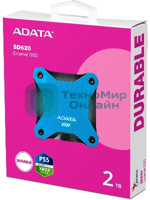 Внешний SSD ADATA SD620, 2TB, USB 3.2 Gen 2 Type-A, R/W 550/480, синий