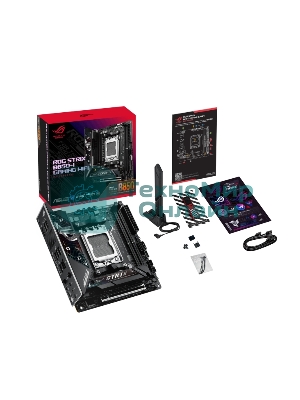 Материнская плата ASUS ROG STRIX B850-I GAMING WIFI, AM5, AMD B850, 2xDDR5, 2xM.2, 2xSATA, PCIe 4.0 x16, 1xHDMI, 1xUSB Type-C, 1x2.5Gb LAN, Wi-Fi 7, Bluetooth 5.4, 5xUSB-A 10Gbps, 1xUSB-C 20Gbps, 2xUSB-A 2.0, 3x3.5 мм, S/PDIF, 7.1, Mini-ITX