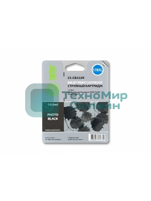 Картридж струйный Cactus CS-CB322N №178XL фото черный (14.6 мл.) для HP PS B8553/C5383/C6383/D5463