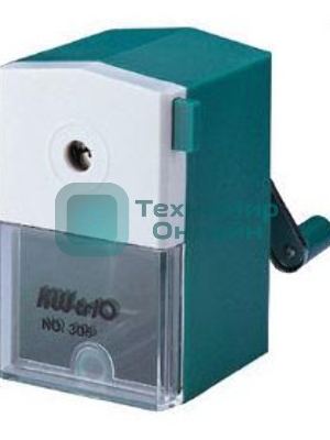 Точилка для карандашей механическая Kw-Trio 305Agrn, 1 отверстие, 8мм пластик, зеленый