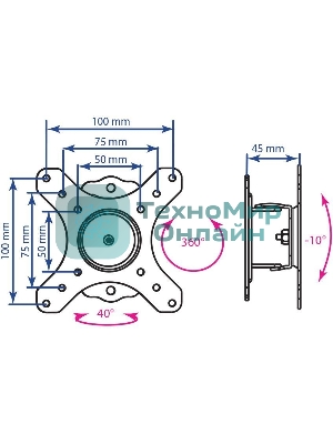 Кронштейн для телевизора Kromax GALACTIC-1 new черный 15