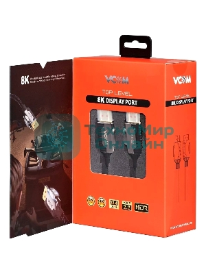 Кабель соединительный DISPLAY PORT v1.4, 8K@60Hz, 3m VCOM