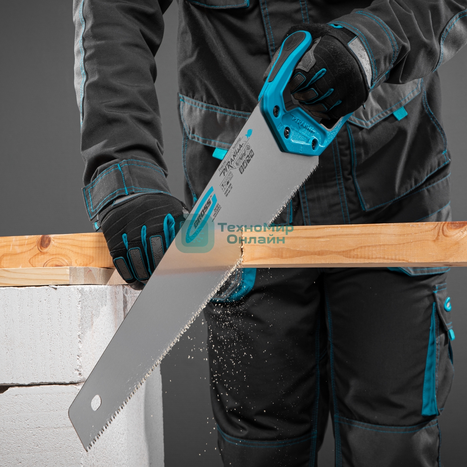 Ножовка Gross 24101 по дереву piranha 500мм 7-8 tpi зуб - 3d каленый зуб двухкомпонентная рукоять