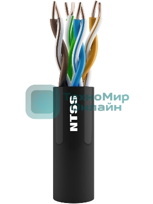Кабель информационный NTSS NTSS-OUT-UTP4-5Е-PE-BL cat.5e U/UTP 4X2X24AWG PE внешний 305м черный