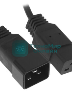 Кабель питания сист.блок-монитор Cablexpert PC-189-1-1.8M, 1.8м, C13-C14, 3x1кв.мм., черный, с заземлением