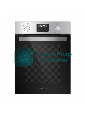 Шкаф духовой электрический Maunfeld EOEM516S, встраиваемый, 51л, дверца с 2 стеклами, нержавеющая сталь