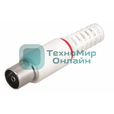 Разъем гнездо TV без пайки белый Rexant