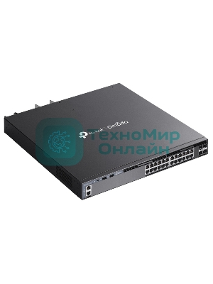 Коммутатор управляемый стекируемый 3го уровня TP-Link SG6428XHP Omada с 24 гигабитными портами PoE+ и 4 портами SFP+