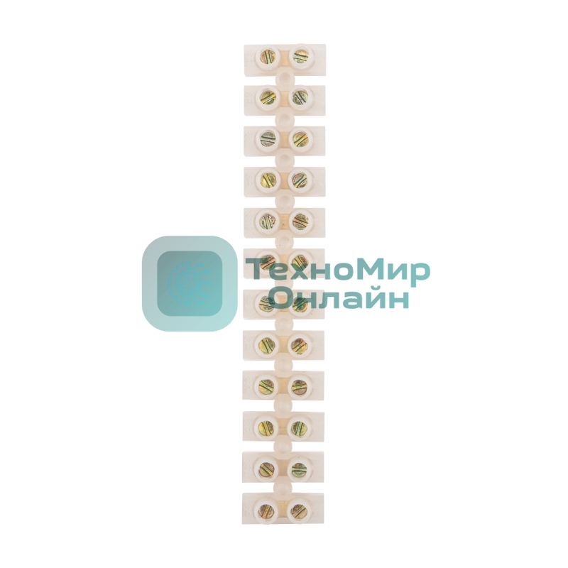 Клеммная колодка винтовая Rexant KВ-10 (4-10 мм²), ток 10 A, полиэтилен белый (ЗВИ), индивидуальная упаковка, 1 шт.