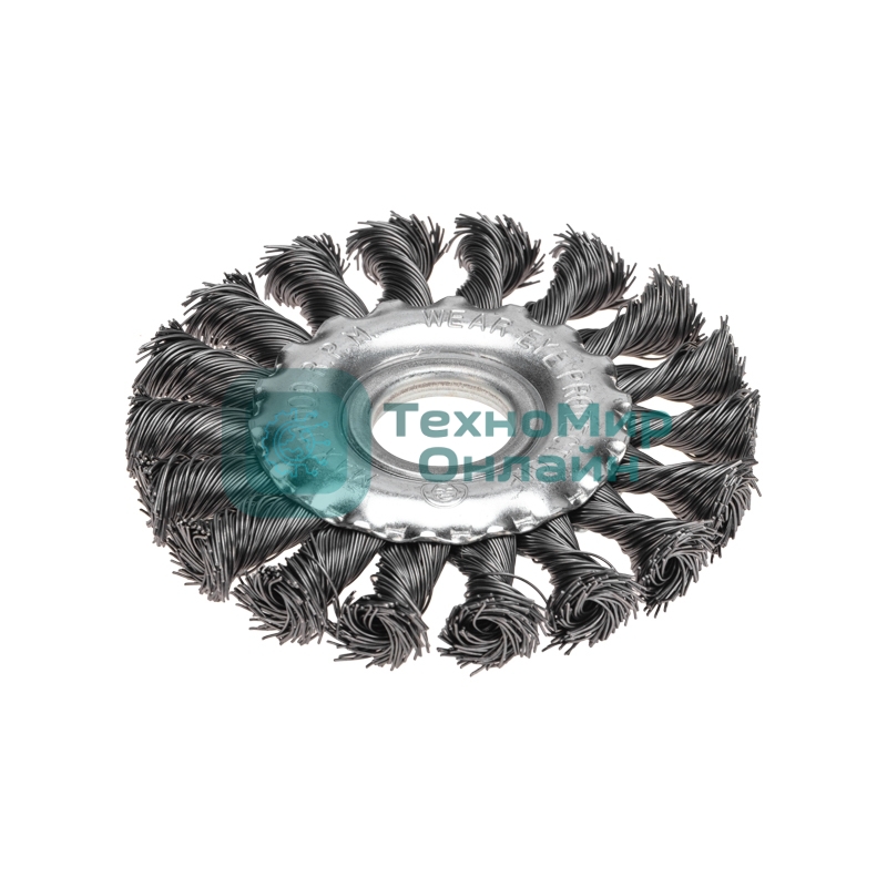 Щетка дисковая для УШМ Kranz крученая стальная проволока, 100 мм, отв. 22,23 мм