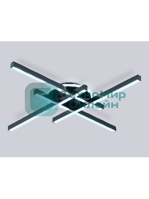 Потолочный светодиодный светильник Ambrella light FL6282 BK черный 58W 3000K-6400K 700*700*85 (ПДУ ИК)