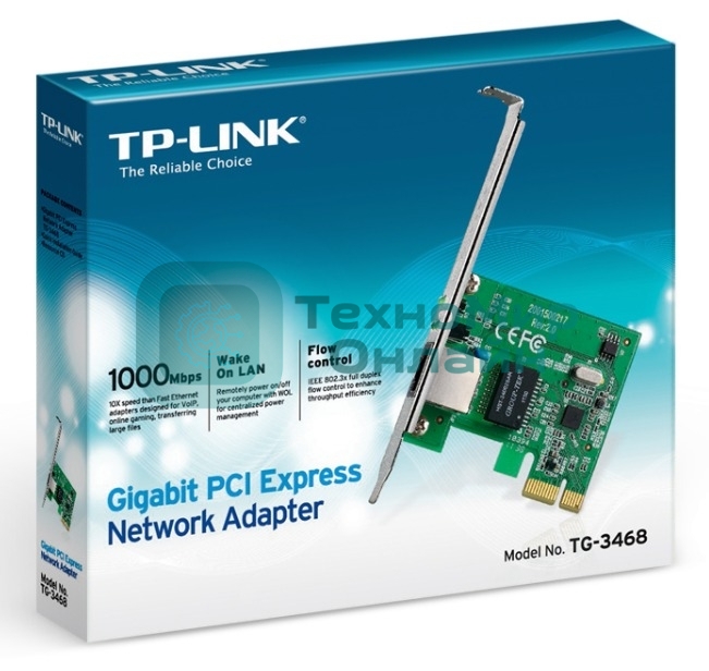 Сетевая карта TP-Link TG-3468 SOHO 32bit Gigabit PCIe, Realtek RTL8168B chipset