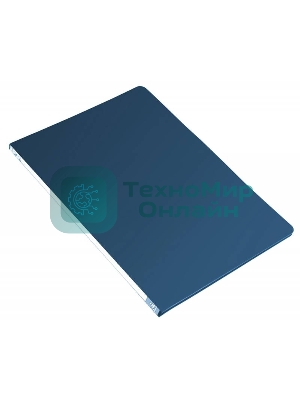 Папка с металлическим зажимом Бюрократ -PZ05CBLUE A4, пластик, 0.5мм, торцевая наклейка, синий