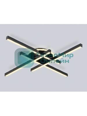 Потолочный светодиодный светильник Ambrella light FL6282 BK черный 58W 3000K-6400K 700*700*85 (ПДУ ИК)
