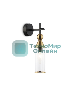 Настенный светильник Ambrella light LH55260 BK/BS/CL черный/латунь/прозрачный E14 max 40W 140*80*310