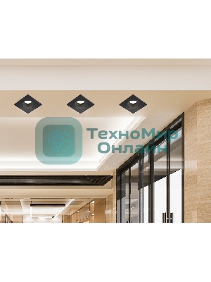 Встраиваемый точечный светильник Ambrella light TN102828 BK/BK черный/черный GU5.3 92*92*50