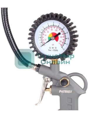 Пистолет для накачки шин Patriot GN 60D 10бар шланг360мм манометр63мм быстросъем