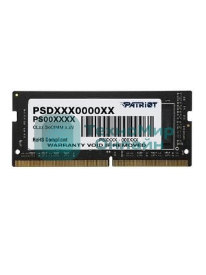 Оперативная память Patriot Signature, DDR4, 4GB (1x4 GB), 2666 MHz, CL19, SO-DIMM