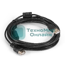 Удлинитель USB 2.0 ExeGate EX-CCF-USB2-AMAF-4.5F (Am/Af, позолоченные контакты, ферритовые кольца, 4,5м)