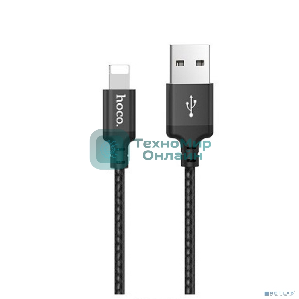 Кабель HOCO X14 черный HC-62820 USB - Lightning, 1m, 2A, Нейлон