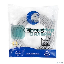 Шнур коммутационный Cabeus, Cat.5e, неэкр., U/UTP, RJ45/RJ45, LSZH, AWG24 15м, серый