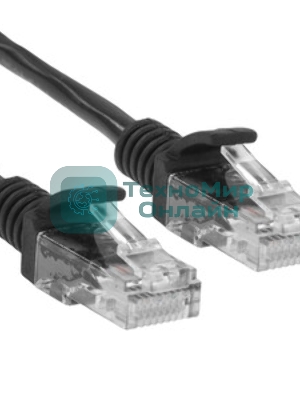 Патч-корд CCA light UTP Гарнизон PC-UTP-5e-0.5-BK cat.5e, 0.5м, литой, многожильный черный