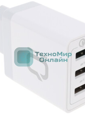 Сетевое зарядное устройство Qumo Quick Charge 3.0 3 USB (Charger 0019), 3 USB, 4.2A, 1 USB (QC 3.0, FCP, AFC) + 2 USB 2,1A, черный