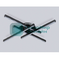 Потолочный светодиодный светильник Ambrella light FL6282 BK черный 58W 3000K-6400K 700*700*85 (ПДУ ИК)