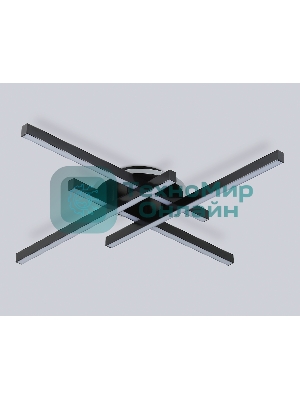 Потолочный светодиодный светильник Ambrella light FL6282 BK черный 58W 3000K-6400K 700*700*85 (ПДУ ИК)