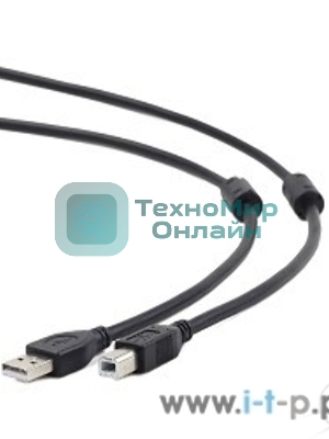 Кабель Gembird/Cablexpert USB 2.0 Pro, AM/BM, 4.5м, экран,2феррит.кольца, черный, пакет