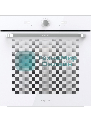 Электрическая духовка Gorenje BOS67371SYW 60 см, 77 л, Коллекция: Simplicity, Очистка паром AquaClean, 12 режимов, белый