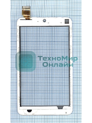 Сенсорное стекло (тачскрин) для Евросеть E-TAB 7.11, белое с рамкой