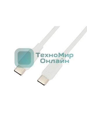 Кабель USB2.0 Cablexpert CC-USB2-CMCM-60-1.8M-W, Type-C/Type-C, 3A, 60Вт, PD/QC3.0, медь, 1.8м, белый, пакет