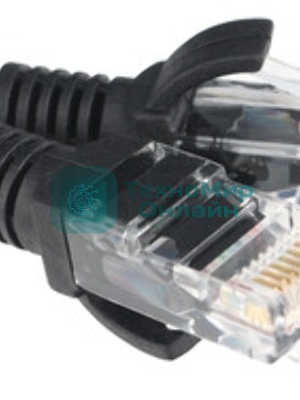 Патч-корд CCA light UTP Гарнизон PC-UTP-5e-0.5-BK cat.5e, 0.5м, литой, многожильный черный