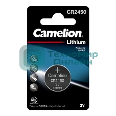 Элемент питания литиевый Camelion CR CR2450 BL-1 (блист.1шт)