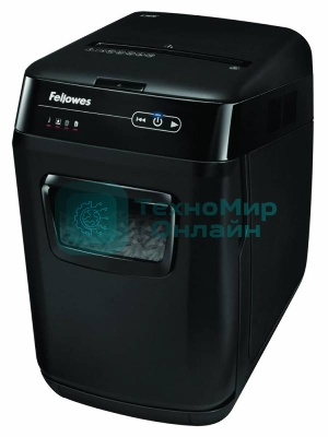 Шредер Fellowes AutoMax 150C FS-46801(01/02)* (секр.P-4)/фрагменты 4x38 мм,/150лист./32лтр./Уничт:скрепки, скобы, пл.карты,CD диски