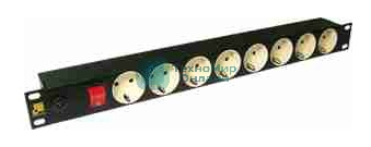 Блок распределения питания Lanmaster LAN-EP19-8P/S-1.8M гор.размещ. 8xSchuko базовые 10A C14 1.8м