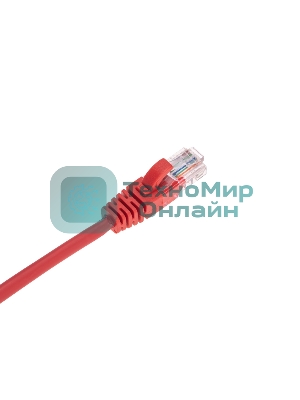 Патч-корд U/UTP Rexant cat.5e, RJ45-RJ45, 26AWG, ZH нг(А)-HF, красный, 0,3 м
