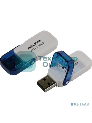 Флешка USB ADATA UV240 (AUV240-32G-RWH), 32Gb, USB 2.0, R/W 15/5, белый/синий
