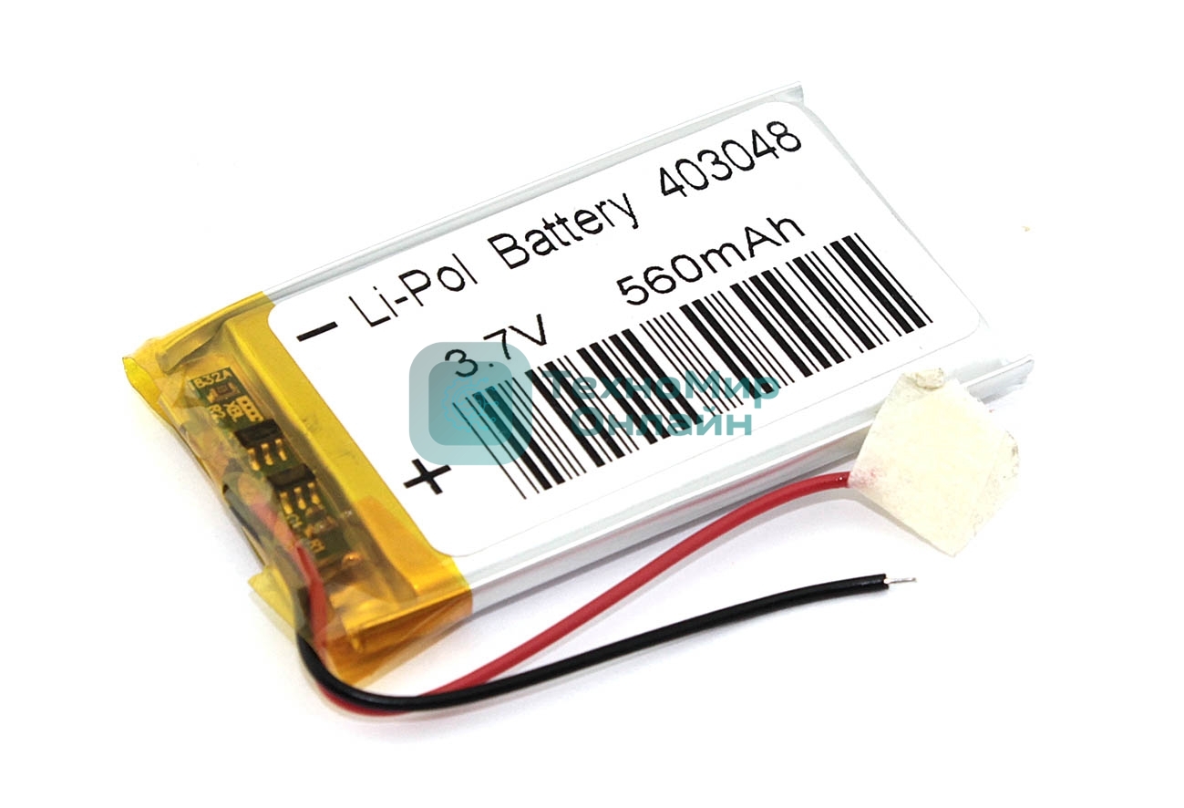 Аккумулятор Li-Pol (батарея) 4x30x48мм 2pin 3.7V/560mAh