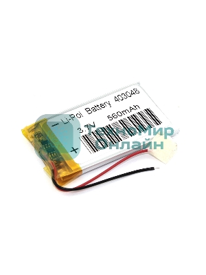 Аккумулятор Li-Pol (батарея) 4x30x48мм 2pin 3.7V/560mAh