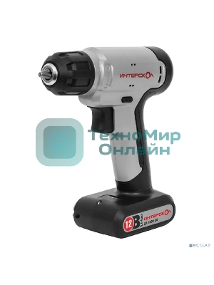 Дрель-шуруповерт ИНТЕРСКОЛ ДА-12ЭР 20 SMART, 12 В, 1,5 Ач, 20 Нм, щеточный