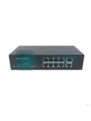 Коммутатор неуправляемый NEOMAX NMS-110PoE-100-S, 10 портов 100 Mbps, 8xPoE, металл