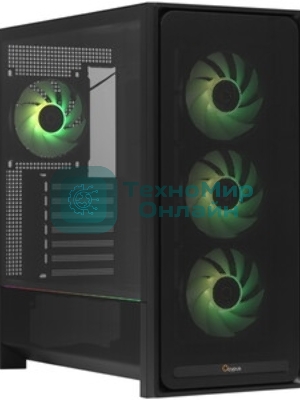 Корпус Ocypus Delta C70 BK ARGB, Midi-Tower, чёрный, 4 x 120 мм