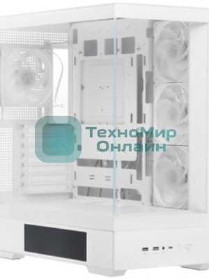 Компьютерный корпус ZALMAN P40 DS, ATX, белый, WINDOW, 9.1-inch LCD screen, 2xCombo(2.5” or 3.5”), 1x2.5”, 1xUSB TYPE-C, 2xUSB 3.0, SIDE 3x120мм ARGb, REAR 1x120мм ARGb