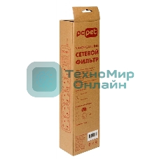Сетевой фильтр PC Pet AP01006-E-GR 1.8м, 5 розеток, серый