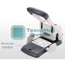 Дырокол Kw-Trio Lever-Tech HD 9546, до 100 листов, металл/пластик серый, отверстий: 2, с линейкой