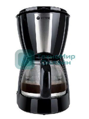 Кофеварка капельная Vitek VT-1503 черный, исп. кофе - молотый, 1.2 л, 900 Вт.
